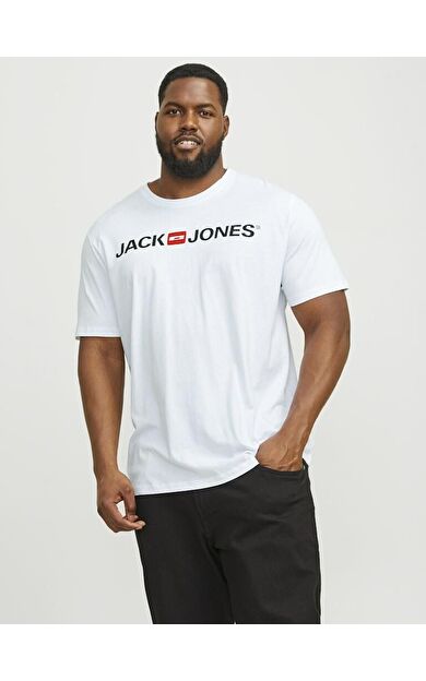 Jack Jones Carp Logo Büyük Beden Erkek Tişört 12184987