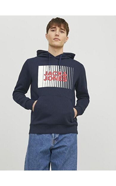 Jack Jones Corp Logo Erkek Sweat 12233599 12233599-Navy Blaze