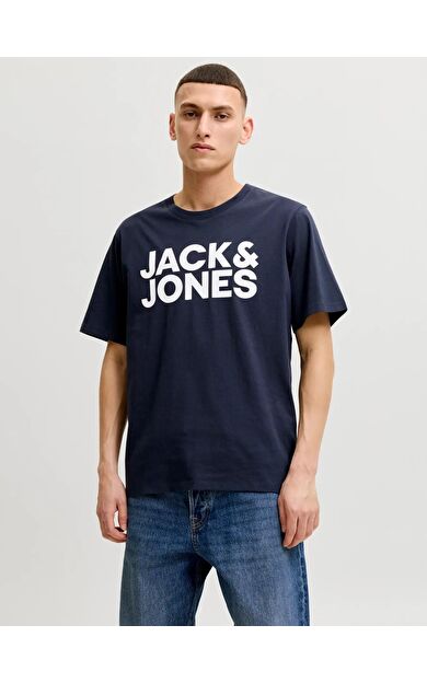 Jack Jones Corp Logo Regular Fit Lacivert Erkek Tişört 12151955