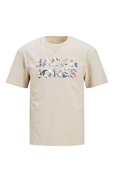 Jack Jones Ebran Logo Erkek Tişört 12268127 12268127-Moonbeam