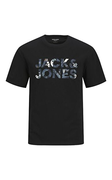 Jack Jones Ebran Logo Erkek Tişört 12268127 12268127-Black