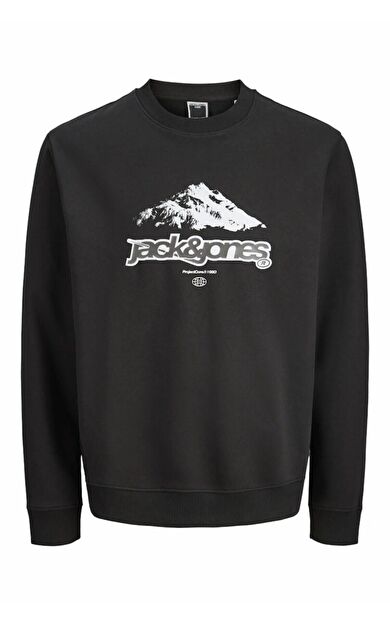 Jack Jones Flare Front Prınt Relax Fit Erkek Sweat 12285680