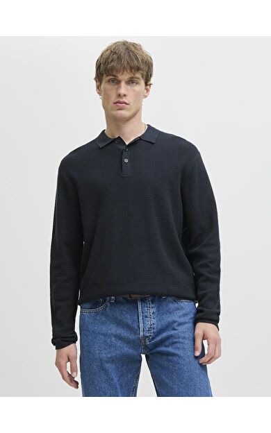 Jack Jones George Polo Yaka Erkek Kazak 12278815 12278815-Navy Blaze