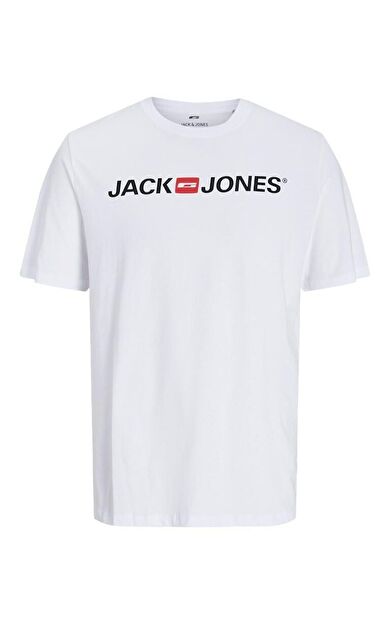 Jack Jones Logo Crew Neck Noos Erkek Tişört 12137126 12137126-White