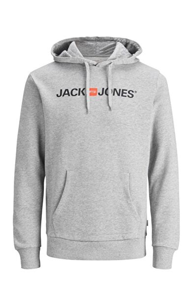 Jack Jones Logo Erkek Sweat 12137054 12137054-Light Grey