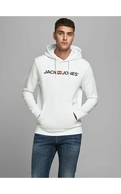 Jack Jones Logo Erkek Sweat 12137054 12137054-White
