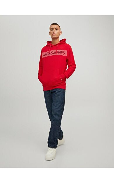 Jack Jones Logo Erkek Sweat 12152840 12152840-KIRMIZI