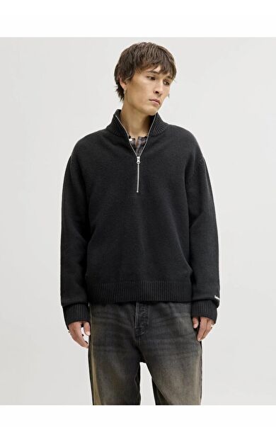 Jack Jones Norrebro Fermuarlı Yaka Loose Fit Erkek Kazak 12282749