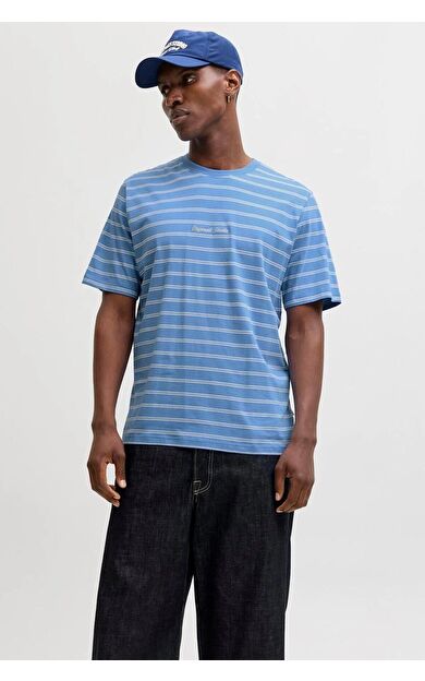 Jack Jones Norrebro Strıpe Çizgili Relax Fit Erkek Tişört 12291021