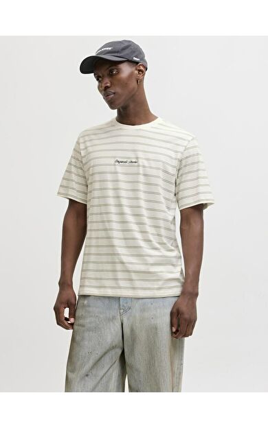 Jack Jones Norrebro Strıpe Çizgili Relax Fit Erkek Tişört 12291021
