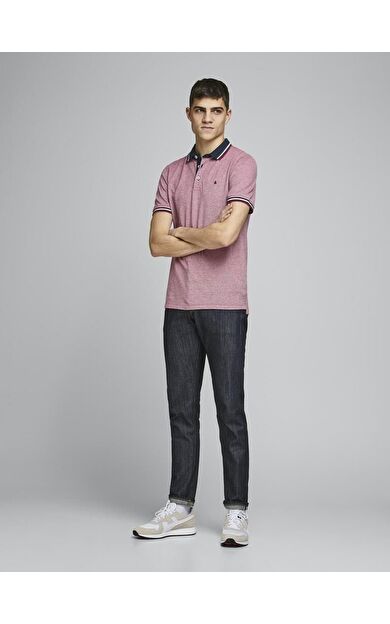 Jack Jones paulos Polo Yaka Erkek Tişört 12136668 12136668-Rio Red