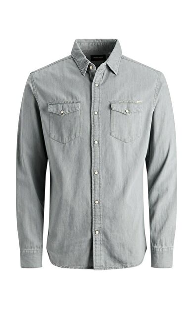 Jack Jones Sheridan Erkek Jean Gömlek 12138115 12138115-Light Grey