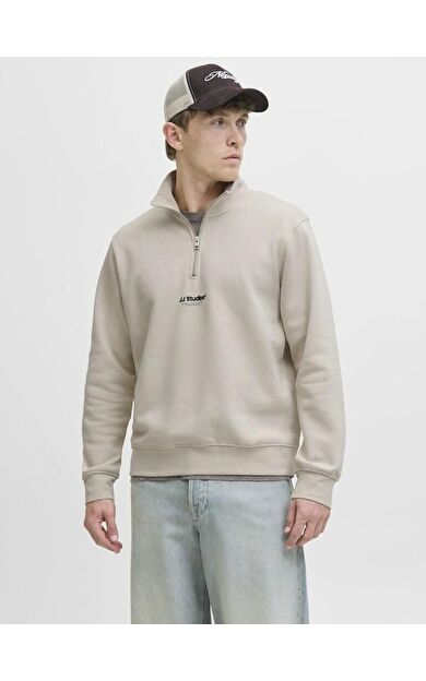 Jack Jones Soho Relax Fit Yaka Fermuarlı Erkek Sweat 12278793