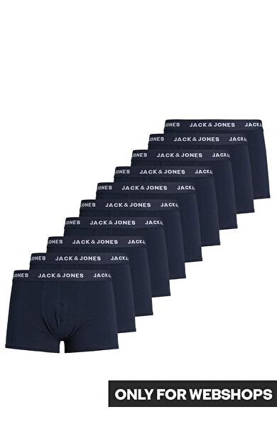 Jack Jones Solıd 10 Lu Paket Erkek Boxer 12189937 12189937-Navy Blaze