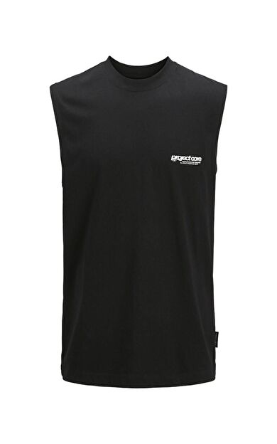 Jack Jones Unuon Prınt Kolsuz Erkek Tişört 12273446 12273446-Black