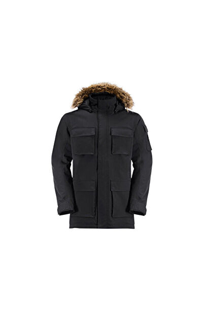 Jack Wolfskin Glacier Canyon Parka Erkek Outdoor Montu 1107674-6000 Siyah