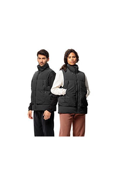 Jack Wolfskin Dellbrueck Vest Unisex Outdoor Yeleği (550 Dolgu Kaz Tüyü) 1207621-6502 Siyah