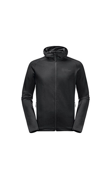 Jack Wolfskin Baiselberg Hooded Fz Erkek Outdoor Polar Ceket 1710541-6000 Siyah