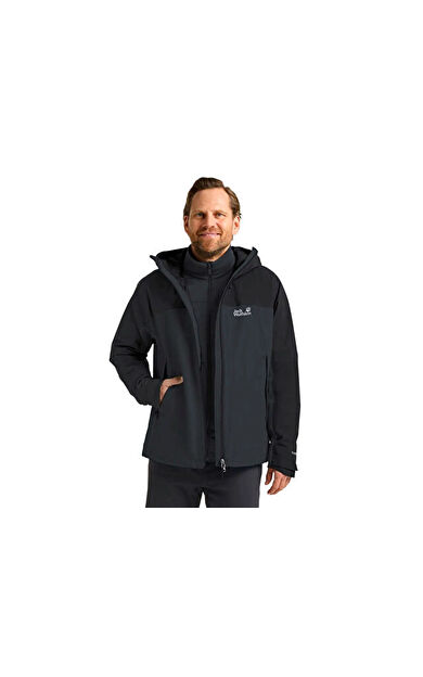 Jack Wolfskın Wild Places Jkt M Erkek 3'Ü 1 Arada Outdoor Montu A65257-6350 Siyah