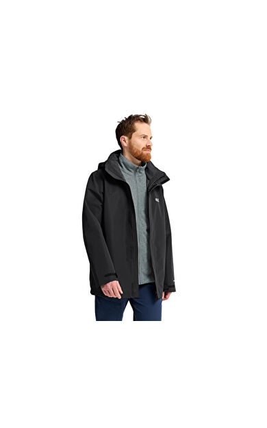 Jack Wolfskin PINETRAIL 3IN1 JKT M Erkek Outdoor Montu (3'Ü 1 Arada) A66288-6000 Siyah