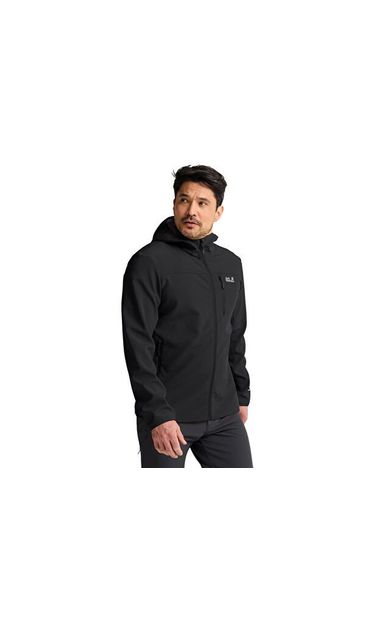 Jack Wolfskin WILD WINDS HOODED JKT M Erkek Outdoor Ceket A66308-6000 Siyah