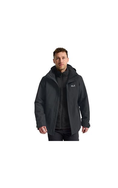 Jack Wolfskin STONELITE 3IN1 JKT M Erkek Outdoor Montu (3'Ü 1 Arada) A66473-6350 Siyah