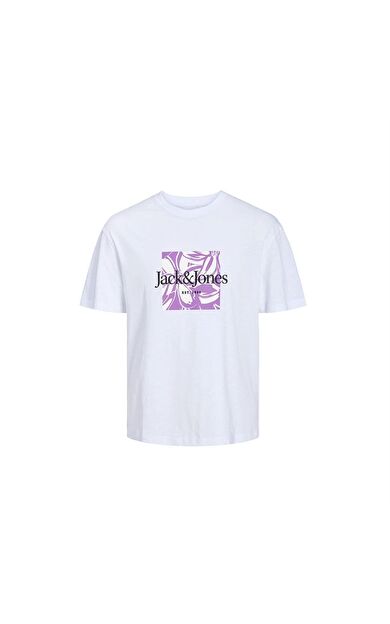 Jack&Jones Erkek T-Shirt Jorlafayette Brandıng Tee Ss Crew Nec Ln 12250436-Bright White