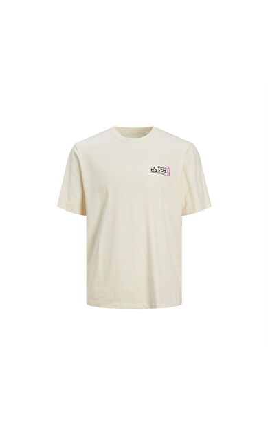 Jack&Jones Erkek T-Shirt Jorrecıpe Tee Ss Crew Neck Tg Ln 12254174-Buttercream