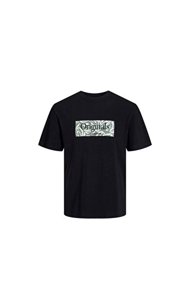 Jack&Jones Erkek T-Shirt Jorlafayette Brandıng Tee Ss Crew Nec Ln 12250436-Black