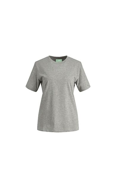 Jack&Jones Kadın T-Shirt Jxanna Reg Ss Every 12200182-Light Grey Melange