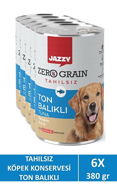 JAZZY Jazzy Zero Grain Yetişkin Köpek Ton Balıklı 380 gr X 6 Adet
