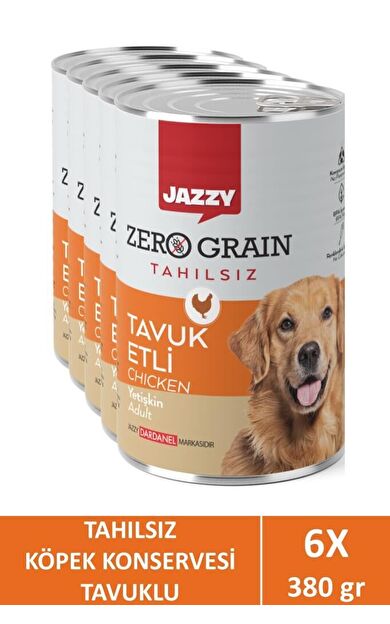 JAZZY Jazzy Zero Grain Yetişkin Köpek Tavuklu 380 gr X 6 Adet