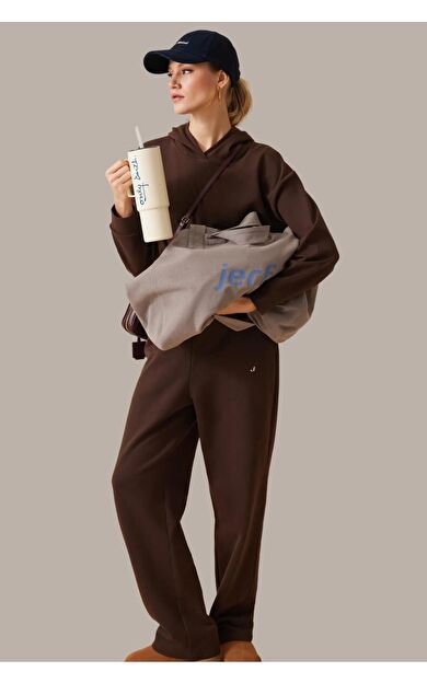 Aura Casual Hoodie Kahverengi