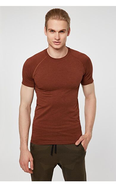 Jerf Binic Melanj Efektli Regular Fit T-Shirt Kahverengi