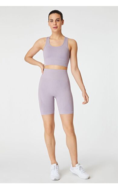 Jerf Gela Şekillendirici Sport Biker Tayt Pastel Mor
