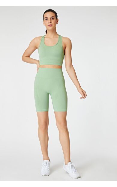 Jerf Gela Şekillendirici Sport Biker Tayt Pastel Yeşil