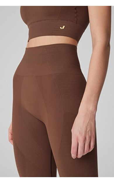 Jerf Gela Yüksek Bel, Esnek ve Toparlayıcı Spor Tayt Toprak