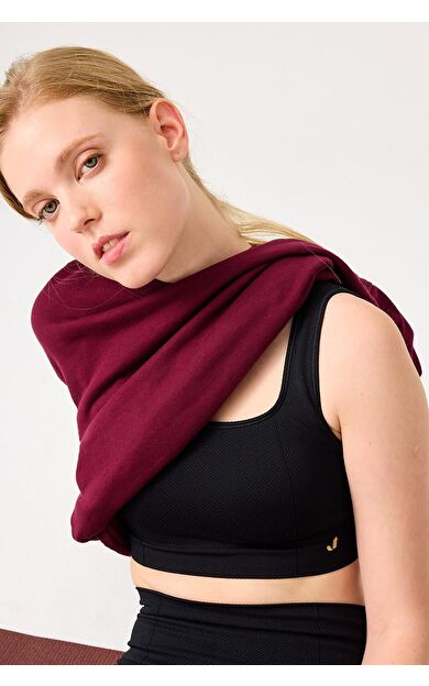 Jerf Holly Petek Desenli Kaplı Bra Siyah