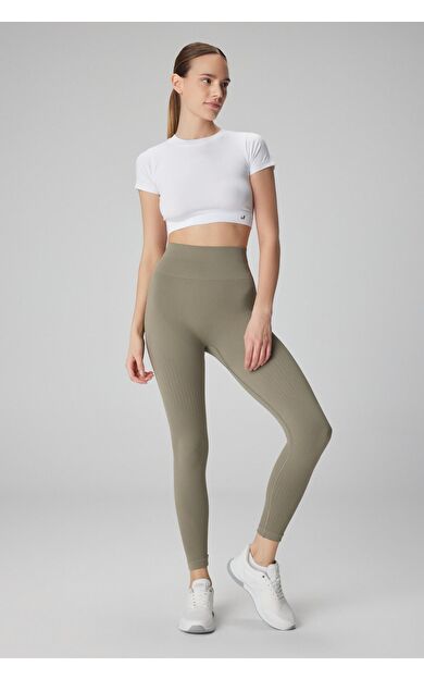 Jerf Lily Desen Detaylı Şekillendirici Tayt Yeşil