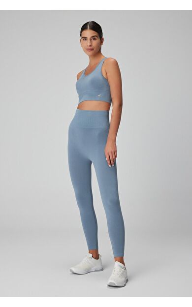 Jerf Luz Kemeri Rip Detaylı Yüksek Bel, Sıkılaştırıcı Tayt Stone