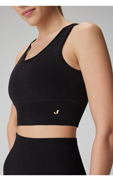 Jerf Luz Sıkılaştırıcı &amp; Kaplı Spor Sütyeni Siyah