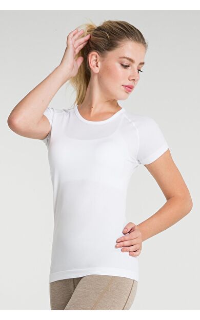 Jerf Pasto Bisiklet Yaka Ultra Hafif T-Shirt Beyaz