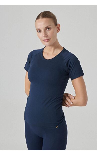 Jerf Pasto Bisiklet Yaka Ultra Hafif T-Shirt Lacivert