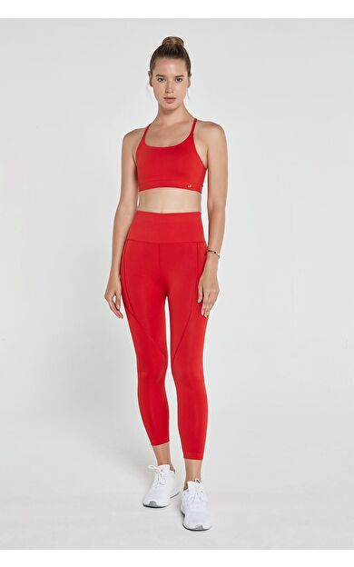Jerf Pine Yüksek Bel & Toparlayıcı Tayt Kırmızı