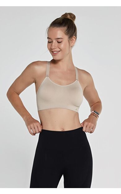 Jerf Utica Yumuşak & Esnek Yapılı Kaplı Spor Sütyeni Bej