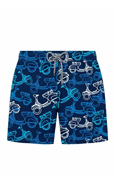 John Frank All Over Prınted Erkek Deniz Şortu JFSSSW86-SCOOTER NAVY