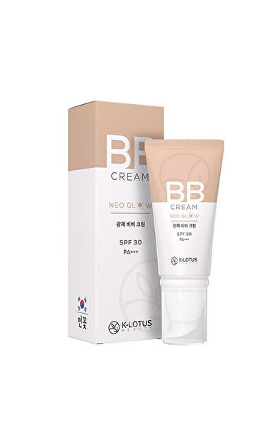 K-Lotus Beauty Neo Glow Aydınlatıcı ve Işıltılı Cilt Orta Kapatıcı BB Krem SPF 30 PA+++ 45 ml