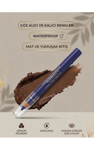 KAJAL Natali Waterproof Göz Kalemi ve Göz Farı No: 470 Simli Açık Mor