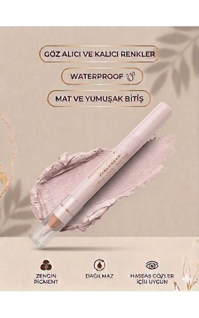 KAJAL Natali Waterproof Göz Kalemi ve Göz Farı No: 455 Hologram Açık Pembe