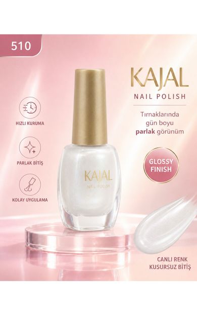 KAJAL Oje - Nail Polish - No: 510 Sedefli Beyaz